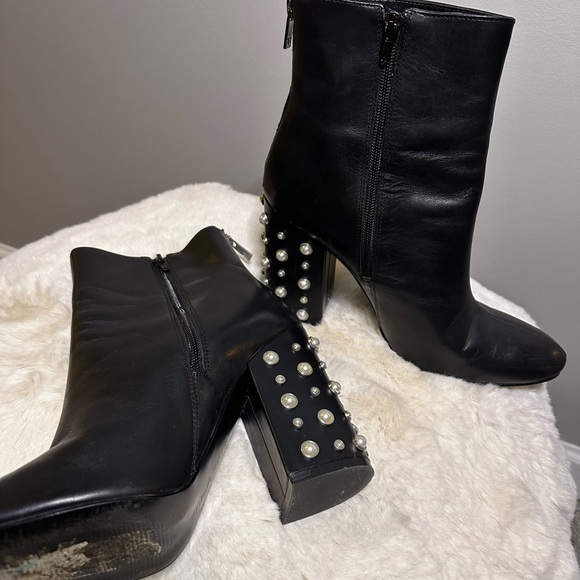 Ivanka Trump pearl studded leather bootie - Picture 7 of 11